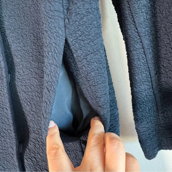 Eileen Fisher Organic Cotton & Tencel Pucker Stand Collar Long Jacket PS - Picture 6 of 13